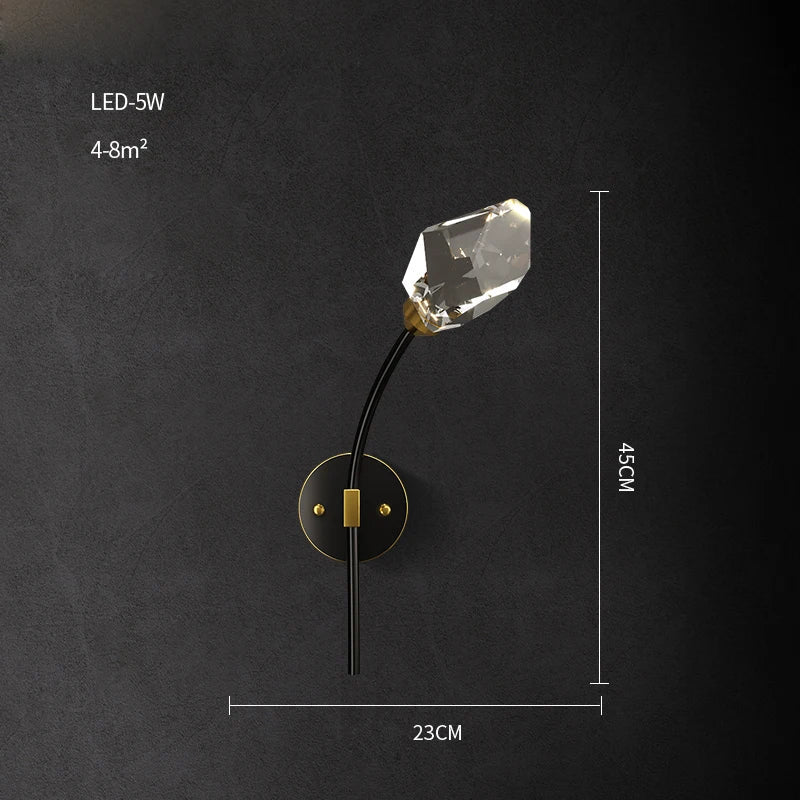 Afralia™ Black Crystal Copper LED Chandelier - Art Deco Hanging Lamp for Dinning Room
