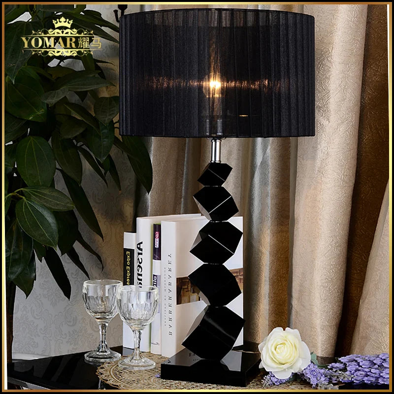 Afralia™ Black Crystal Table Lamp: Modern, Cozy & Romantic European Style