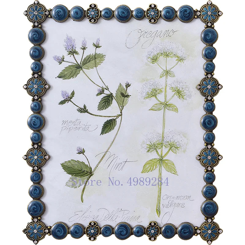 Afralia™ Retro Metal Gem Photo Frame: Handmade Wedding Desktop Decor for Picture Display