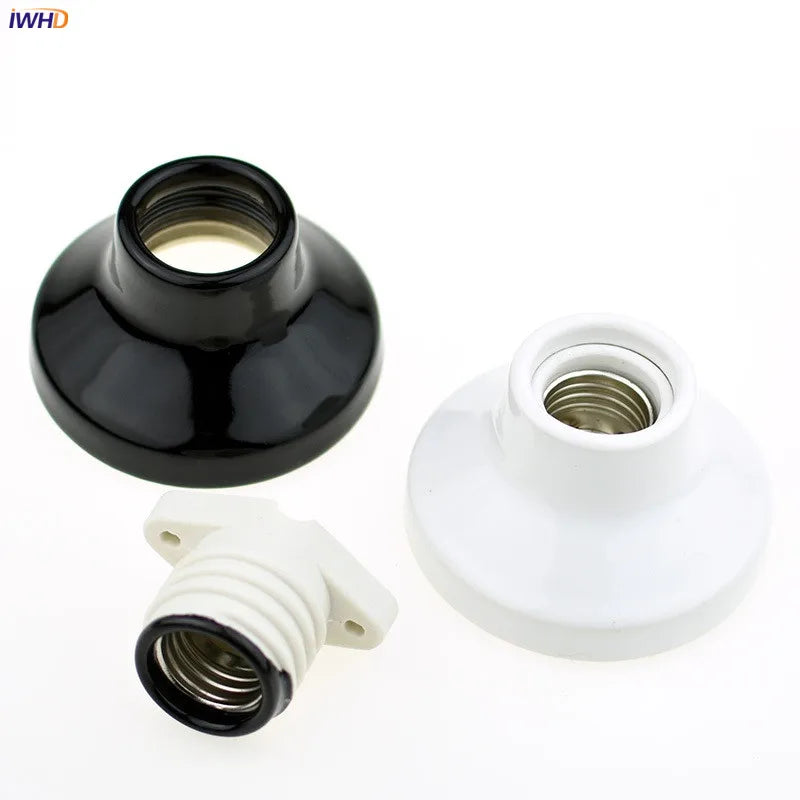 Afralia™ Ceramic E27 Lamp Holder Base for Table Light - Vintage Style