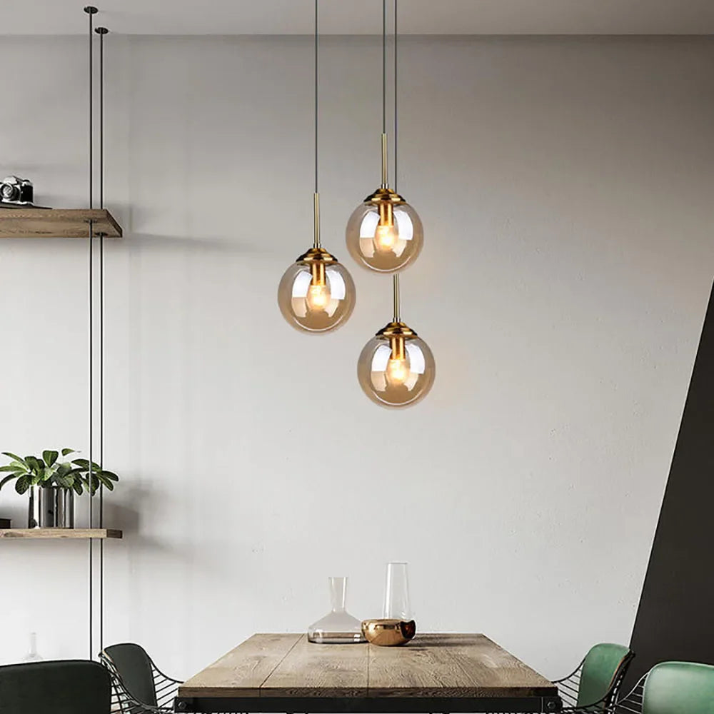 Afralia™ Glass Ball Pendant Lamps: Modern Lighting for Bar, Restaurant, Bedroom