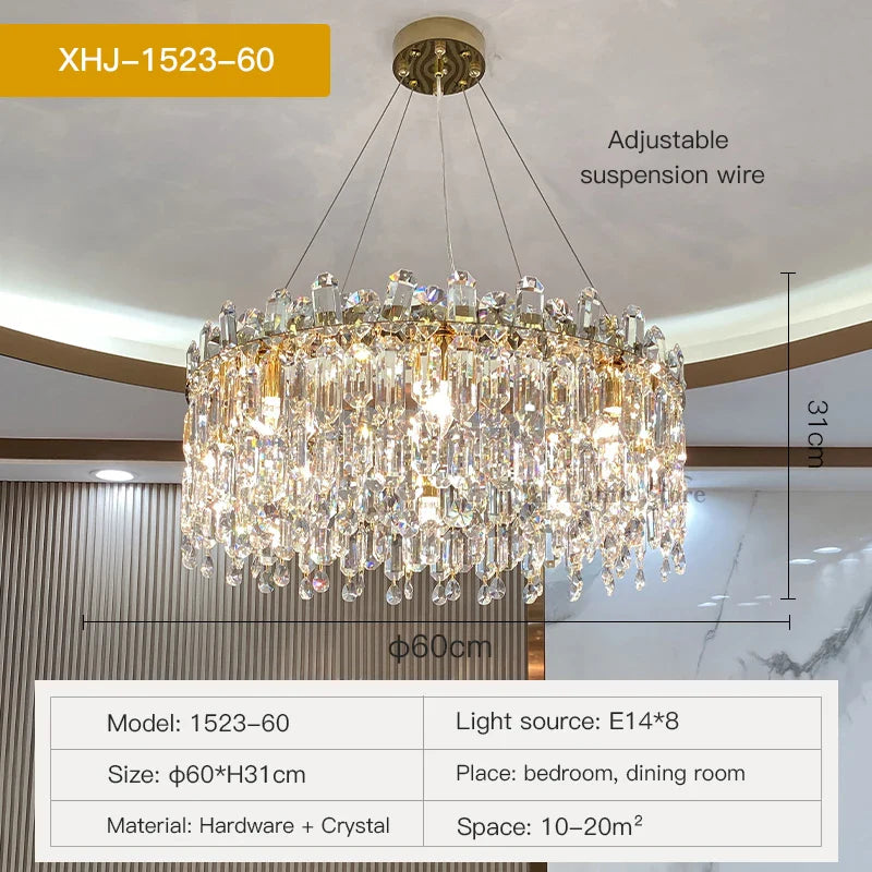 Afralia™ Crystal Chandelier: Luxe LED Living Room Decoration