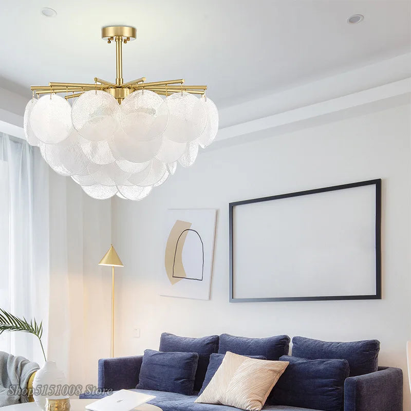 Afralia™ Modern Gold Metal LED Chandelier: Luxury Living Room Dining Room Lighting
