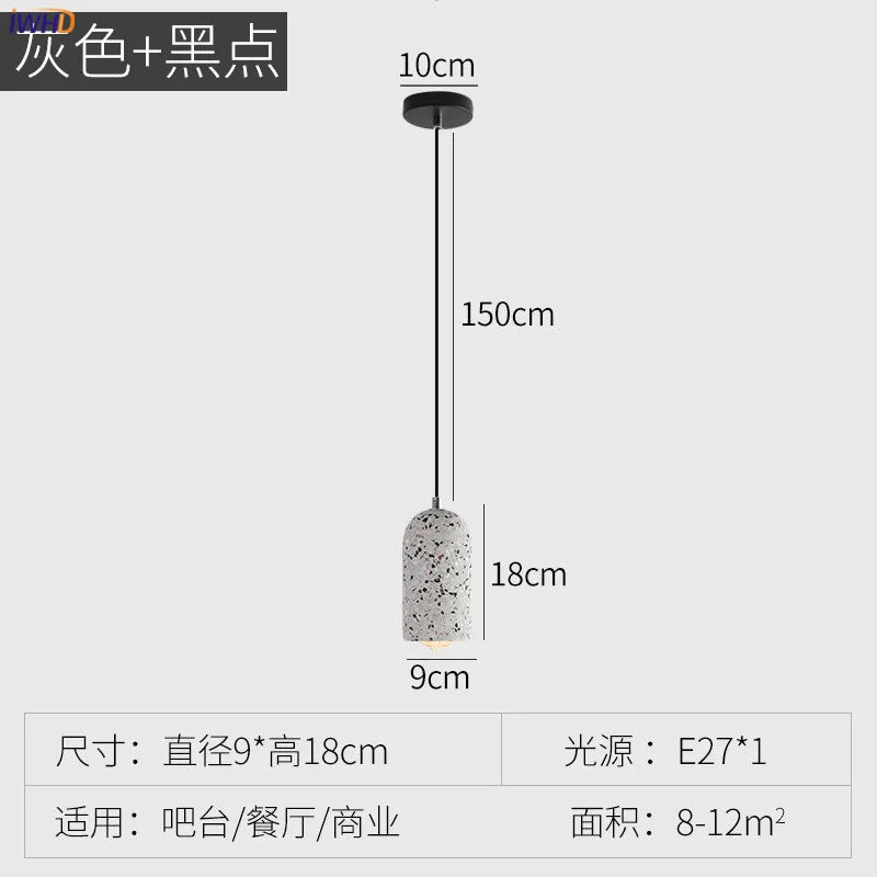 Afralia™ Nordic Cement Pendant Lights Bar Bedroom Living Room Modern LED Hanglamp