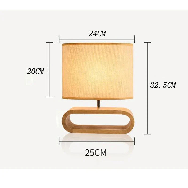 Afralia™ Nordic Wood Table Lamp with Cloth Lampshade for Living Room Bedroom