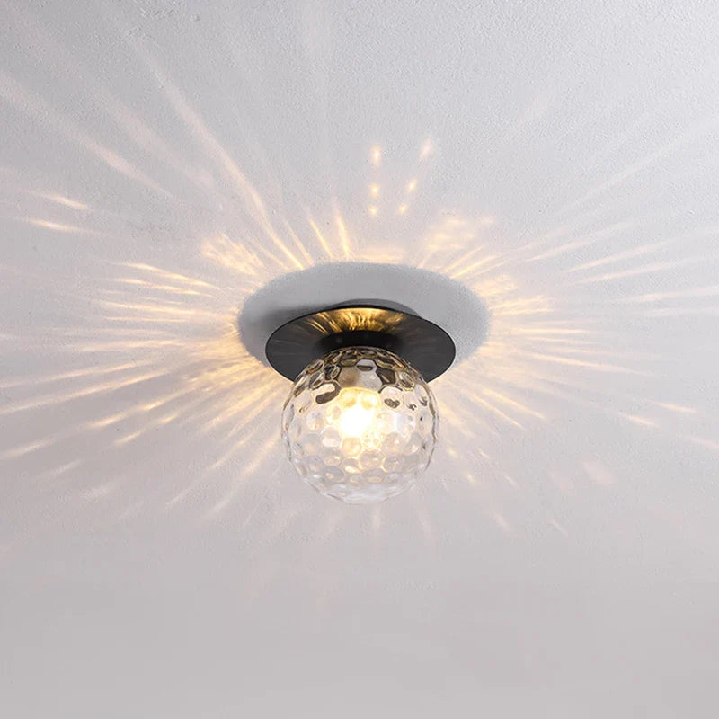 Afralia™ Nordic Glass Ball Ceiling Lamp for Indoor Decoration Lighting E27 Bulb