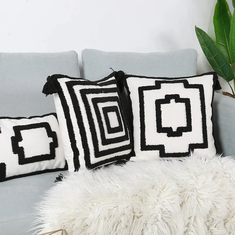 Afralia™ Tufted Geometric Cushion Cover Set for Neutral Home Decor