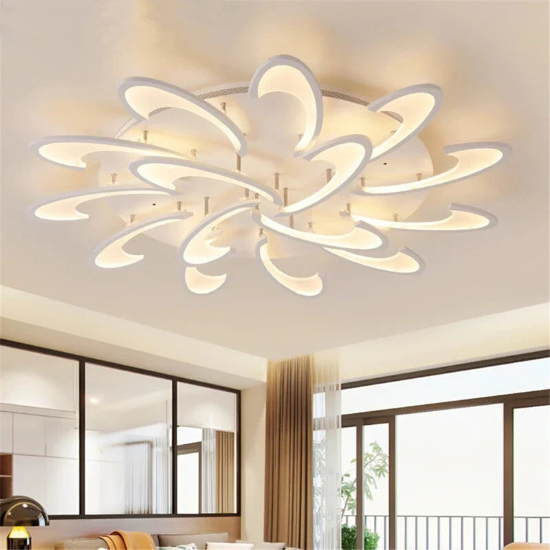 Afralia™ Petal Ceiling Lamp - Modern Black White Minimalist Lighting