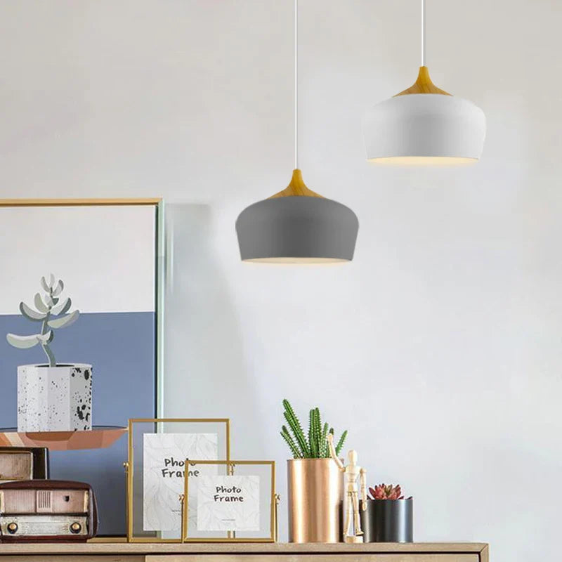 Afralia™ Nordic Wood Macaron Pendant Lights for Home Decor and Lighting Needs