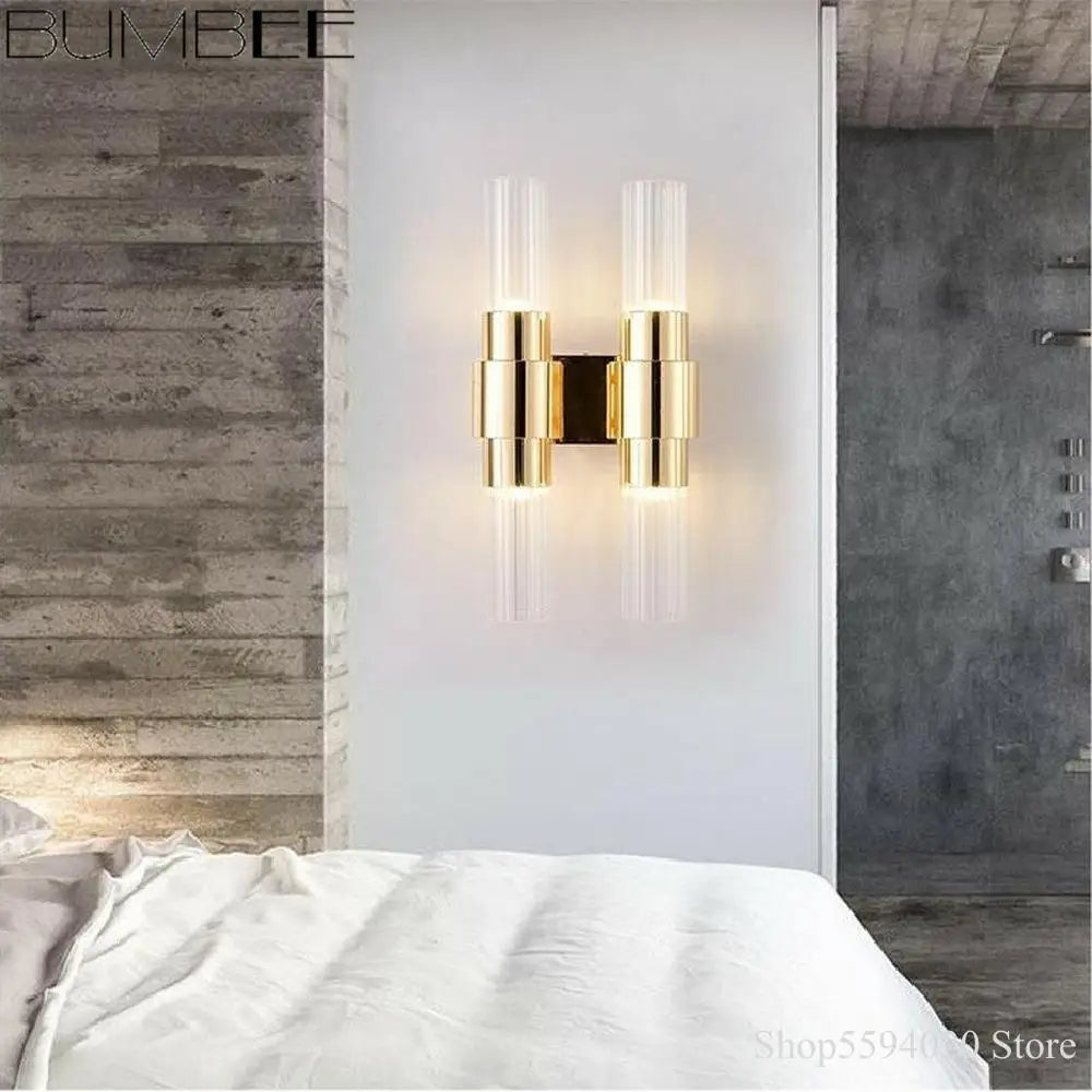 Afralia™ Iron Glass Lamps: Modern Nordic Wall Sconce Light Fixture for Living Room, Bedroom, Stairway