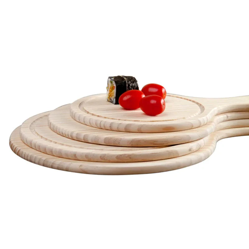 Afralia™ Round Pizza Board: Premium Wooden Pizza Baking Stone Tray Cutting Platter