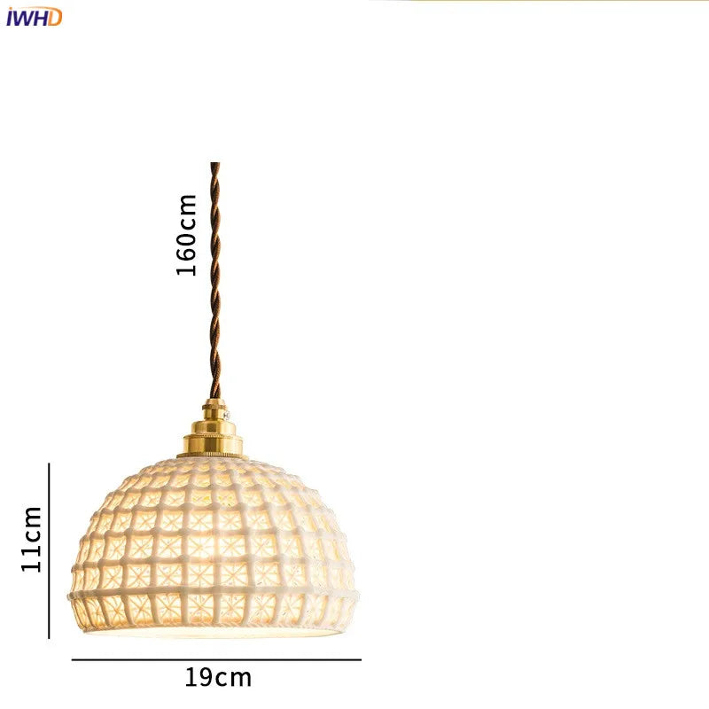 Nordic Ceramic Pendant Lamp for Bedroom Living Room by Afralia™