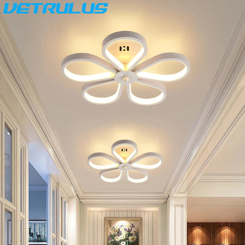 Afralia™ Acrylic Flower Twisted LED Chandelier Ceiling Lamp for Living Room, Hotel Decor