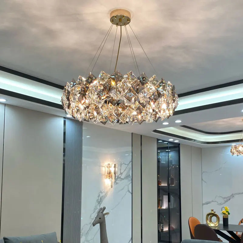 Afralia™ Crystal Chandelier: High-End LED Pendant Light for Living Room, Dining Room & Kitchen