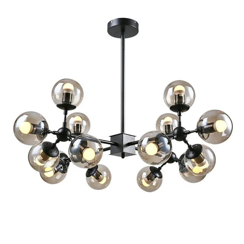 Afralia™ Glass Ball Pendant Lamp: Modern Industrial Loft Iron Luminaria Light