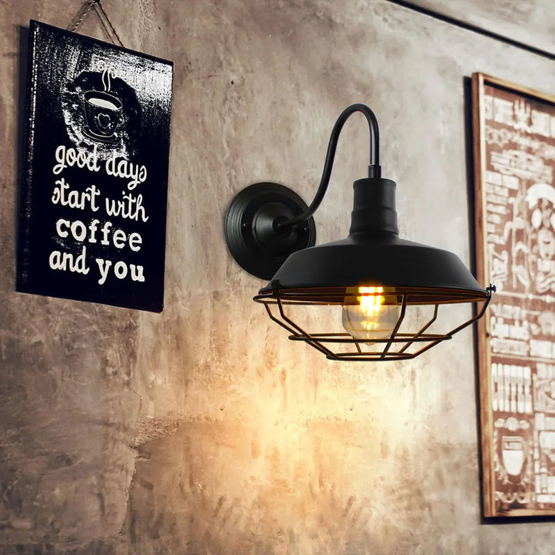 Afralia™ Vintage Loft Indoor LED Wall Sconce Retro Industrial Gooseneck Light Fixtures