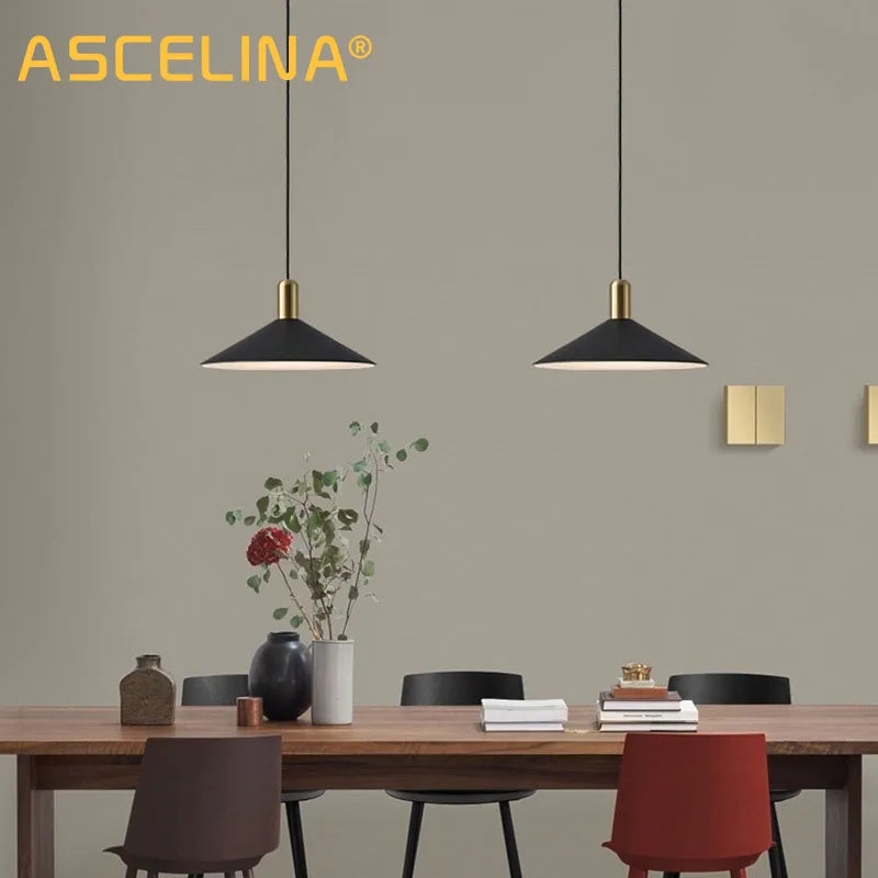 Afralia™ Black Gold LED Pendant Lights for Home Restaurant Loft Bar Industrial Decor