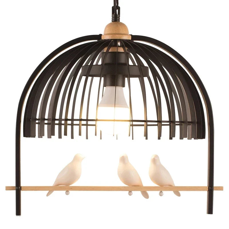 Nordic Resin Iron Bird Cage Chandelier by Afralia™ for Indoor Dining Room Decor