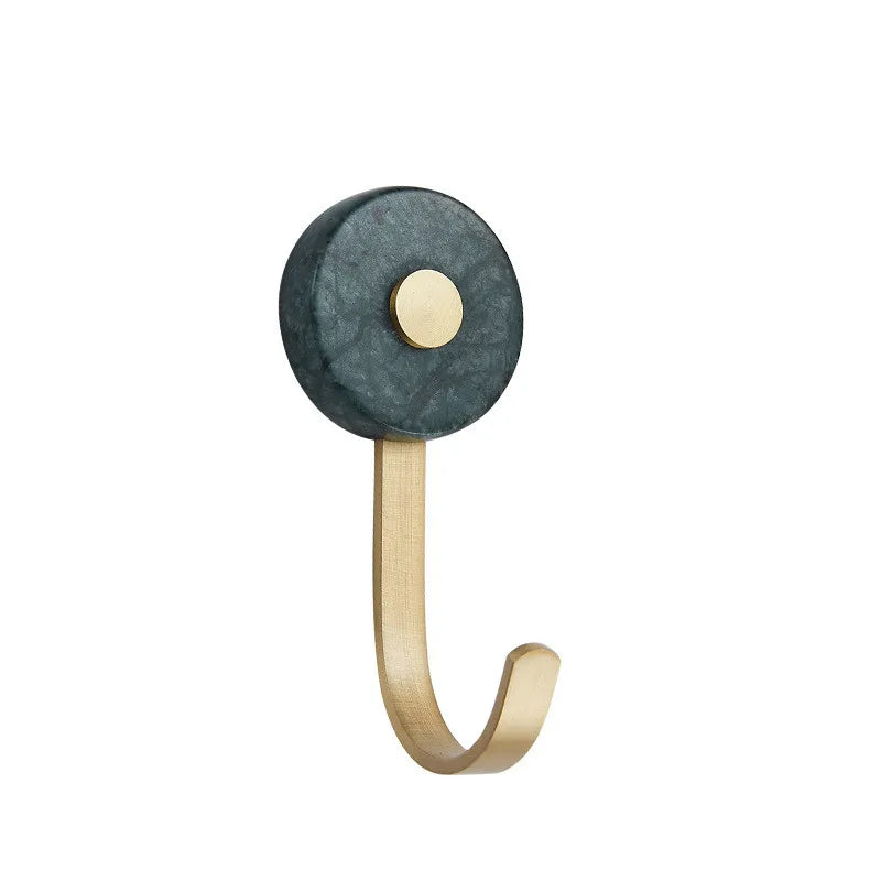 Afralia™ Marble and Brass Bathroom Robe Hook Gold Jade Key Hat Bag Hanger