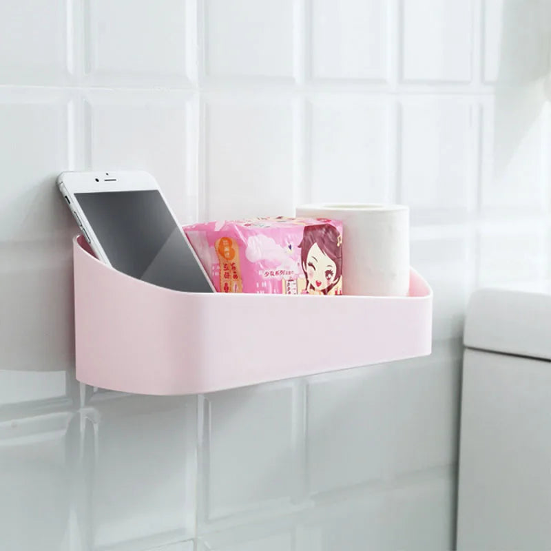 Afralia™ Traceless Shelf: High-Quality Self-Adhesive Wall Storage Box for Bathroom and Kitchen