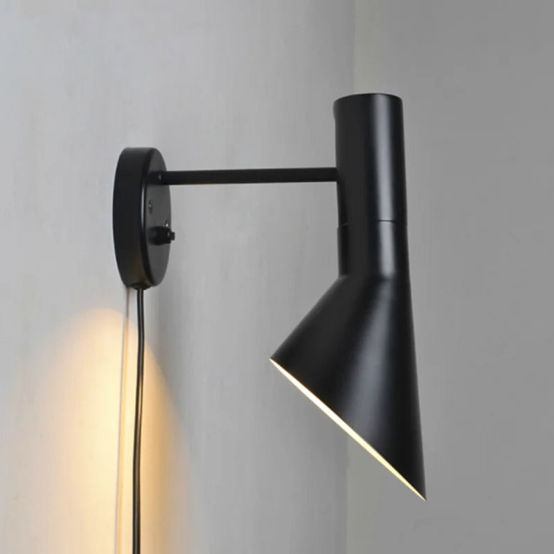 Afralia™ Swing Head Wall Lamp White Black Postmodern Design Bedside Reading Light E27