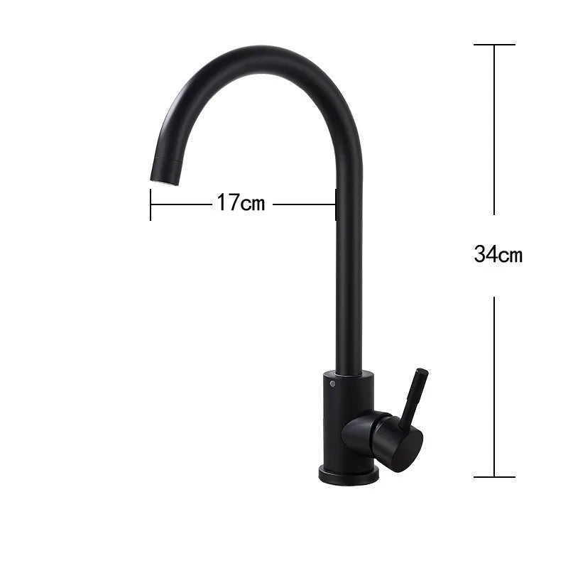 Afralia™ Matte Black Kitchen Sink Faucet 360 Rotate Single Handle Mixer Taps
