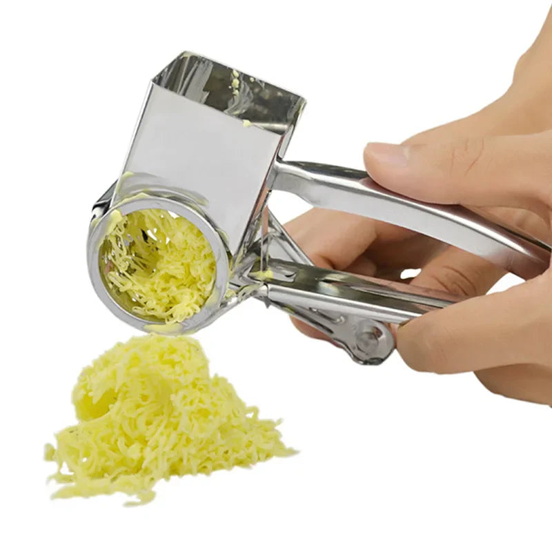 Afralia™ Rotary Cheese Grater Stainless Steel Slicer Shredder Butter Cutter Kitchen Tool