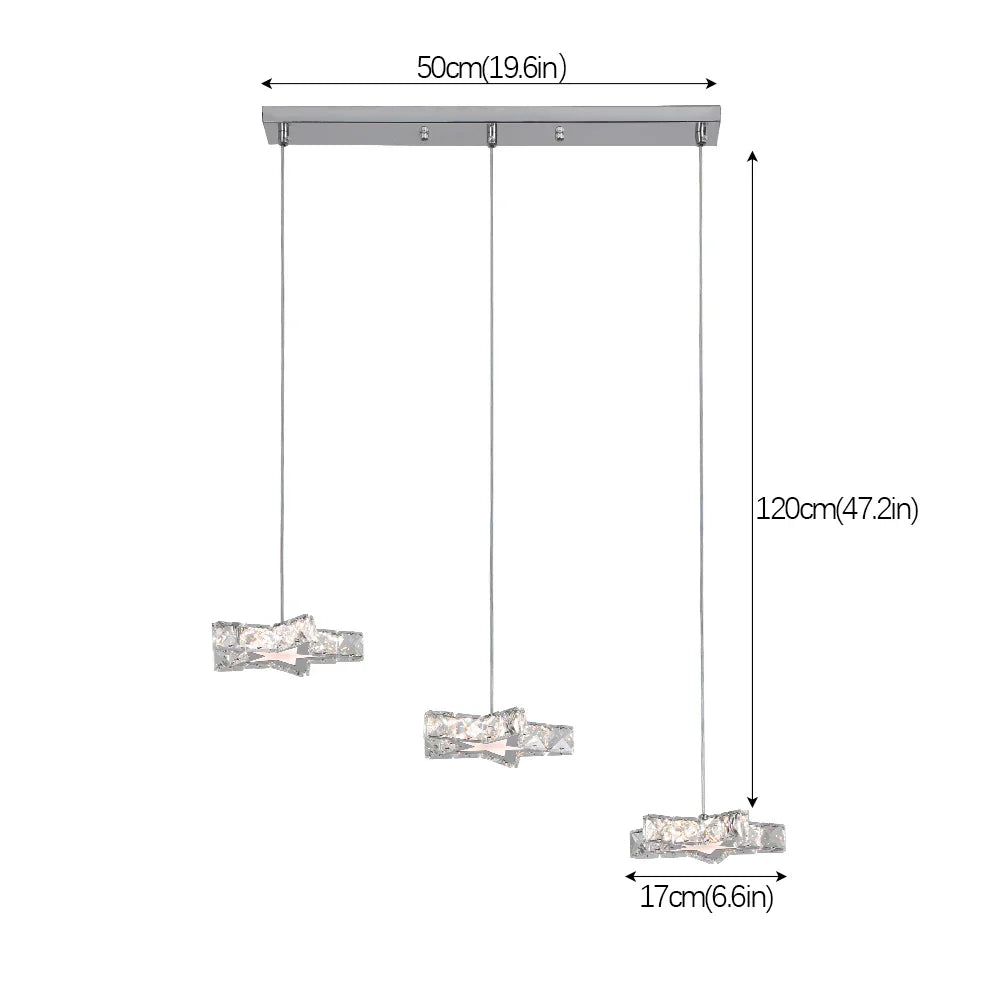 Afralia™ Crystal Stars LED Pendant Chandelier for Modern Living Dining Room Decor