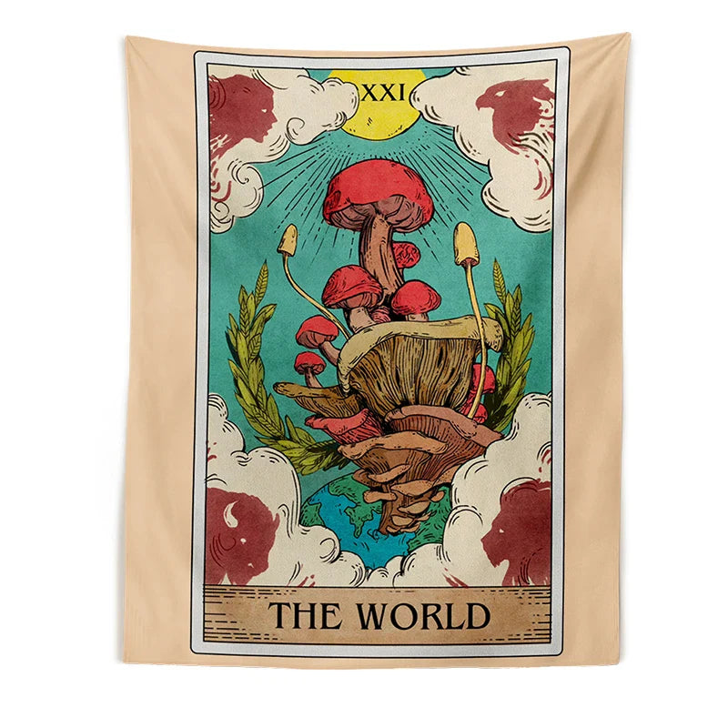 Afralia™ Tarot Mushroom Tapestry Wall Hanging: Hippie Bohemian Psychedelic Home Decor