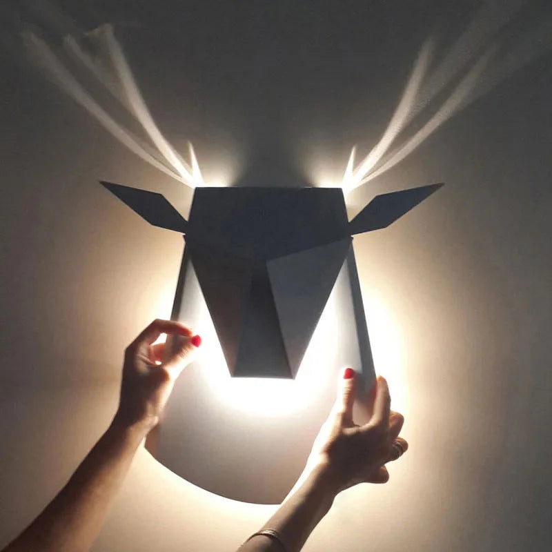 Afralia™ Nordic Metal Deer Wall Lamp LED Minimalist Designer Replica Lighting