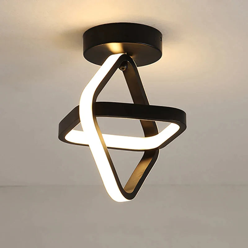 Afralia™ Black Square LED Ceiling Lamp: Modern Lighting for Corridor, Aisle, Cloakroom, Balcony