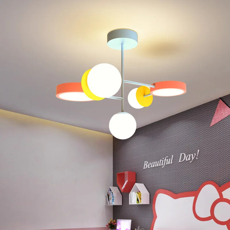 Afralia™ Cute Cartoon LED Chandelier Light for Kids Bedroom and Nursery