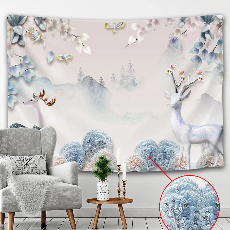 Afralia™ Scenic Bird Tapestry Wall Decoration Beach Yoga Mat Background Cloth