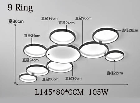 Afralia™ Nordic Remote Control LED Ceiling Lamp for Living Room, Study Room - Modern & Creative