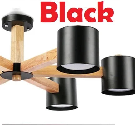 Afralia™ Iron & Wood Chandelier: Kids Room & Kitchen Island Lighting Fixtures