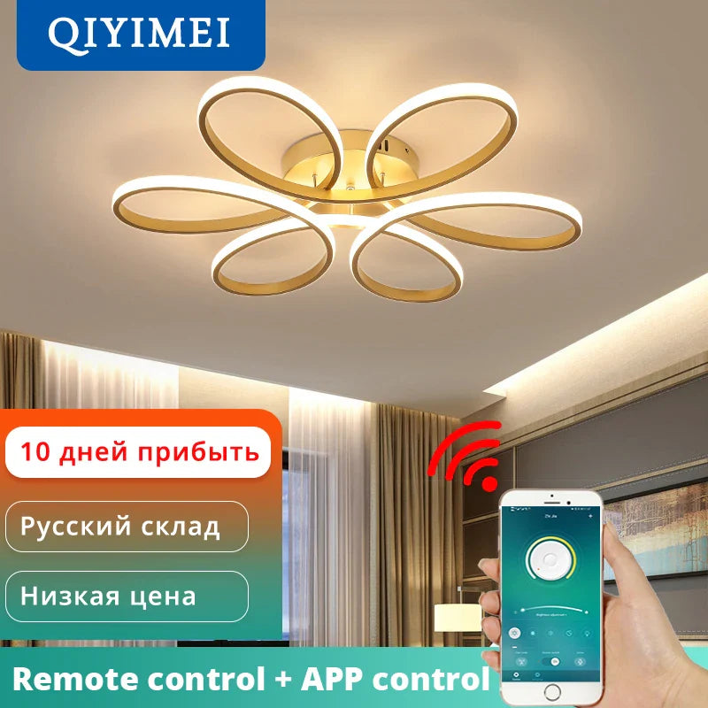 Afralia™ LED Ceiling Lights for Home Decor, White/Black Body, Living Room Bedroom Fixture