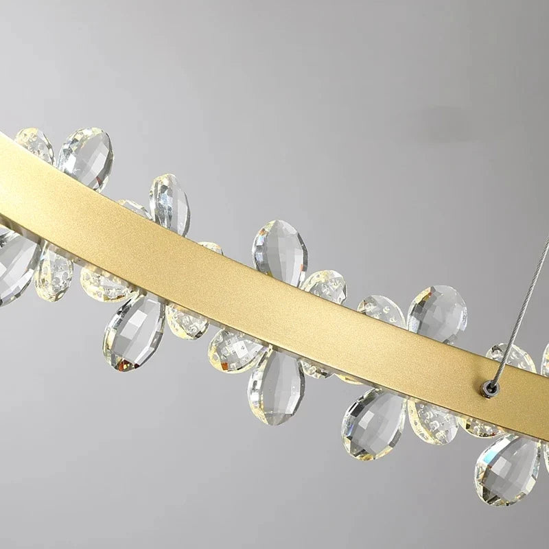 Afralia™ Crystal LED Chandelier: Luxury Lighting for Living, Dining, Kitchen - Elegant Iron & Aluminum Design