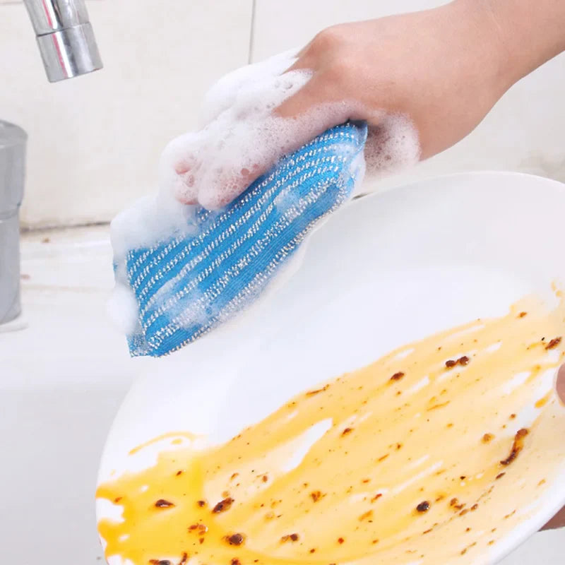 Afralia™ Kitchen Cleaning Set: Non-Stick Scouring Pad, Linoleum Cloth, Towel, Sponge & Dish Cloth