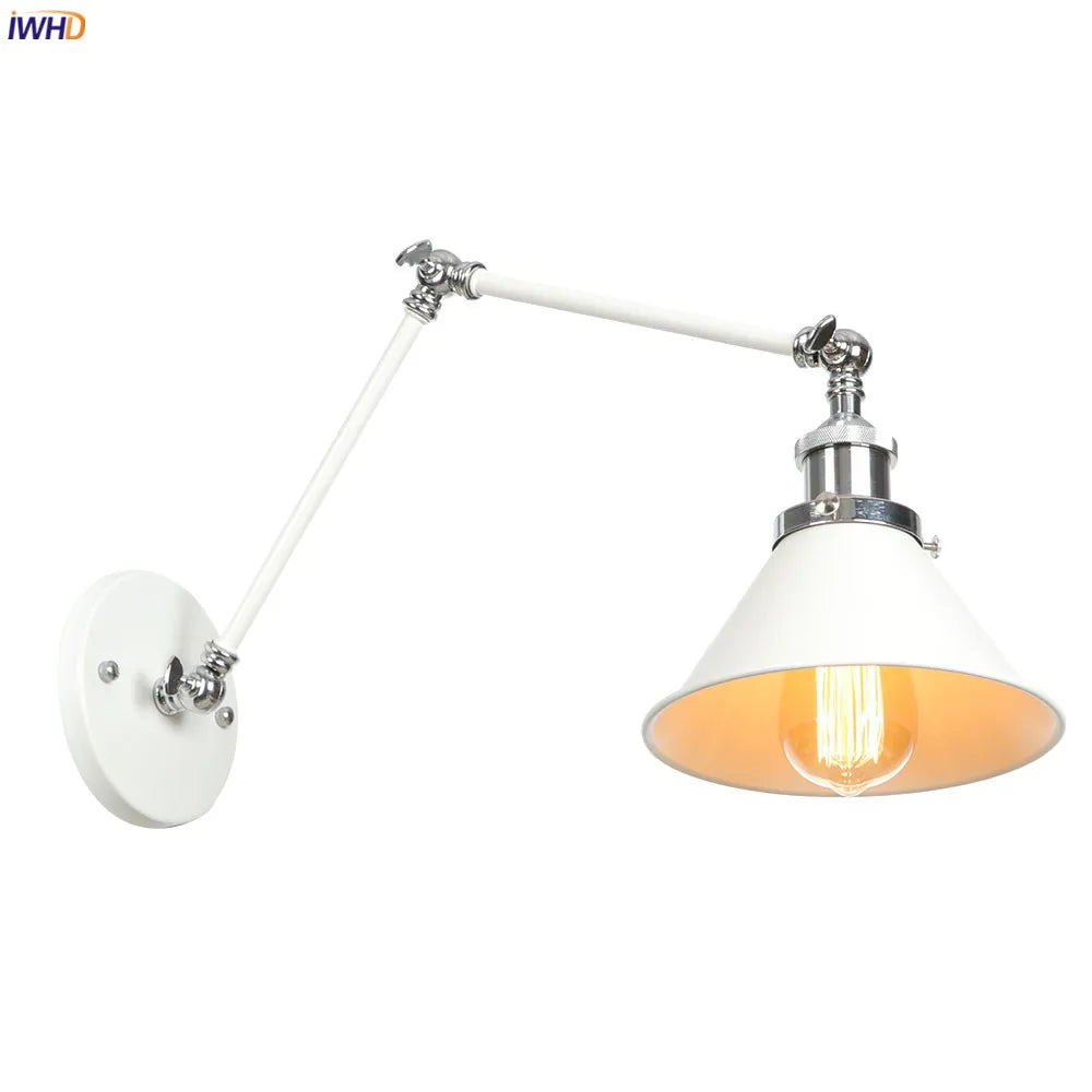 Afralia™ Loft Industrial Swing Arm Wall Lamp with Vintage Edison Bulb