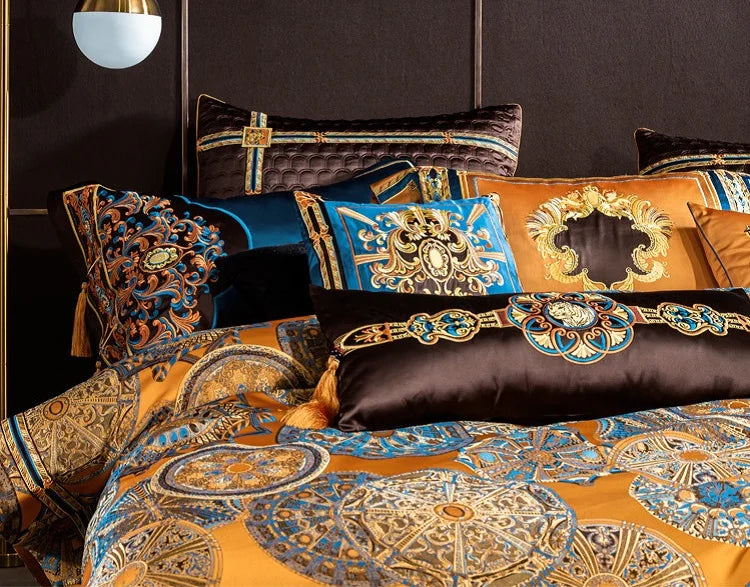 Afralia™ European Brocade Bedding Set with Jacquard Embroidery, Egyptian Cotton Material