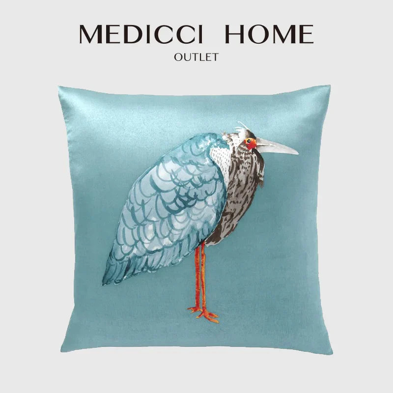 Afralia™ Bird Of Paradise Silk Throw Pillow Cover for Home & Hotel Décor