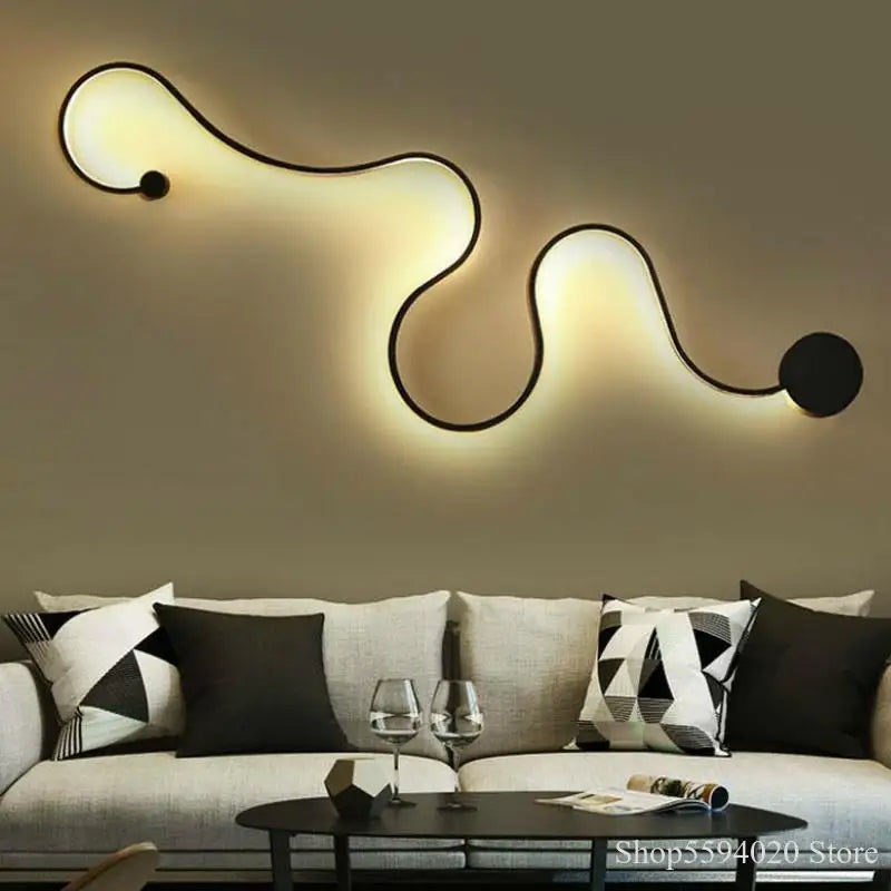 Afralia™ Snakelike LED Wall Lamp for Living Room Bedroom Home Decor