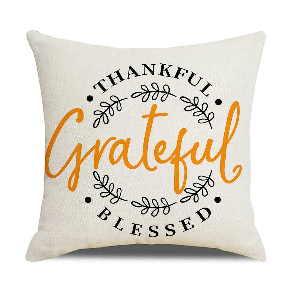 Afralia™ Thanksgiving Pumpkin Maple Leaf Cushion Cover - Fall Home Decor Pillows