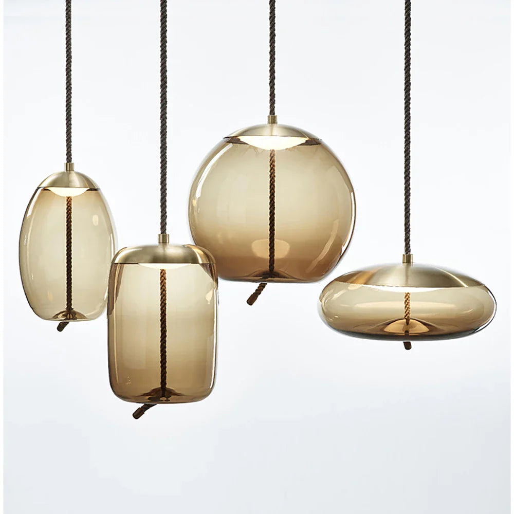 Afralia™ Nordic Glass LED Pendant Lights: Modern Art Luminaria for Home Dining Room