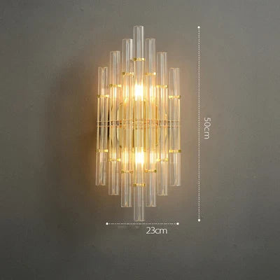Afralia™ Art Deco LED Stainless Steel Crystal Wall Sconce, Bedroom Corridor Golden Black Wall Light