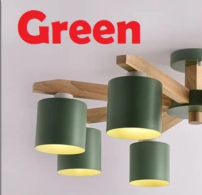 Afralia™ Iron & Wood Chandelier: Kids Room & Kitchen Island Lighting Fixtures