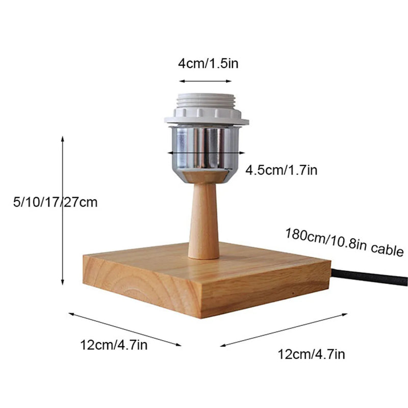 Afralia™ Square Wooden Lamp Base Holder with On/Off Switch for DIY Industrial Table Lamp Decor