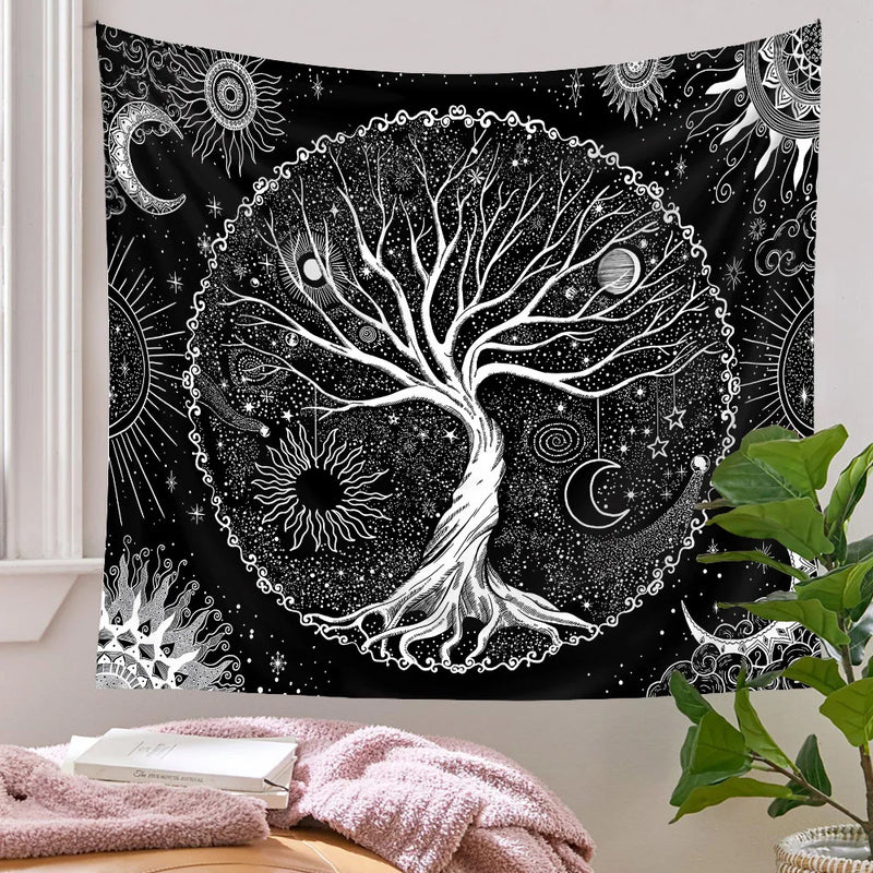 Afralia™ Starry Tree of Life Tapestry for Bedroom, Living Room & Dorm