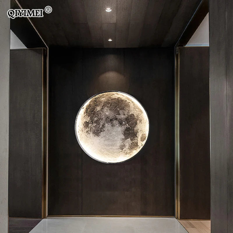 Afralia™ LED Moon Wall Lamp: Minimalist Indoor Lighting for Bedroom and Living Room Decor