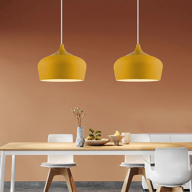 Afralia™ Nordic Wood Macaron Pendant Lights for Home Decor and Lighting Needs